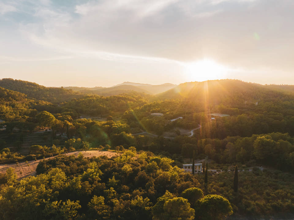 Sunset over the hills