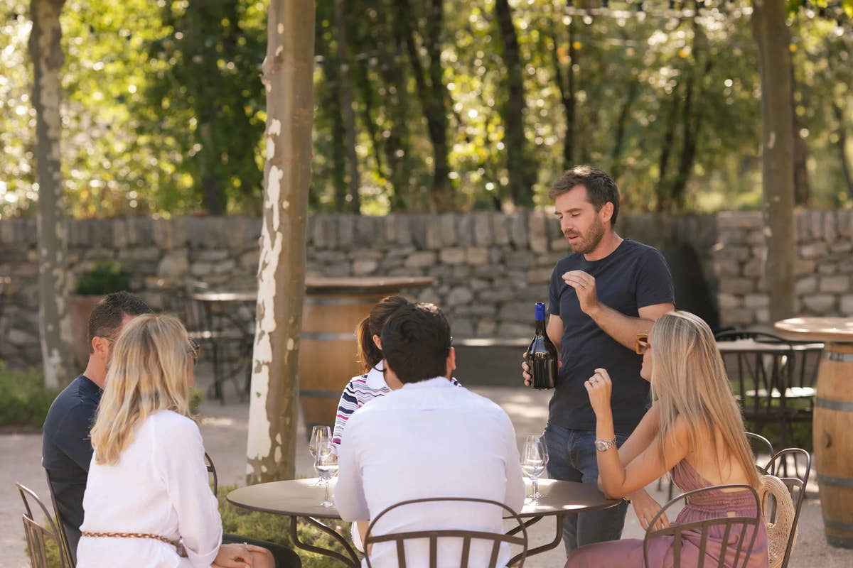 A tasting on the terrace — Domaine Fontainebleau en Provence