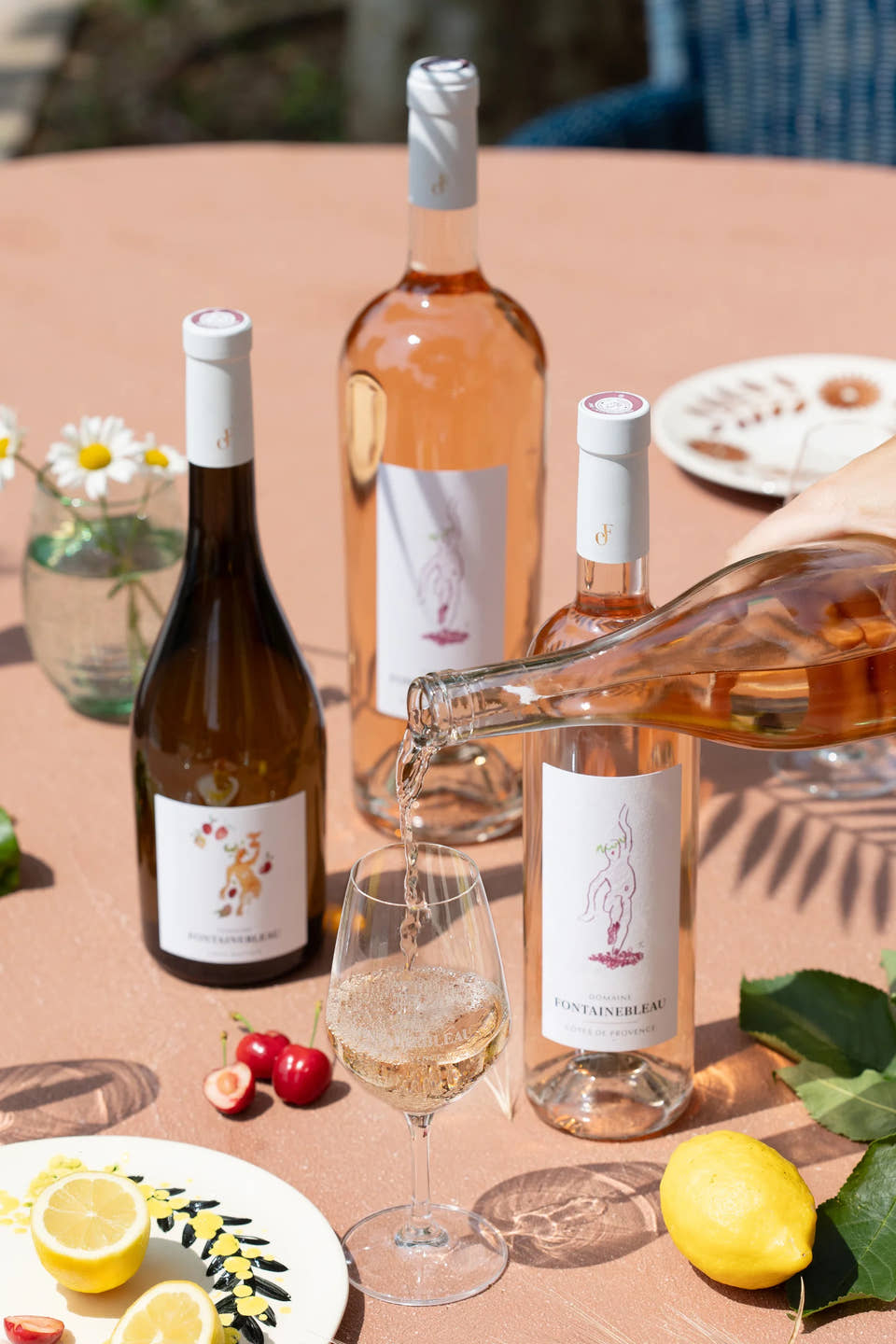 Rosé on a summer table